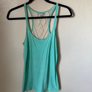 Mint green, lace backed, adorable American Eagle tank top